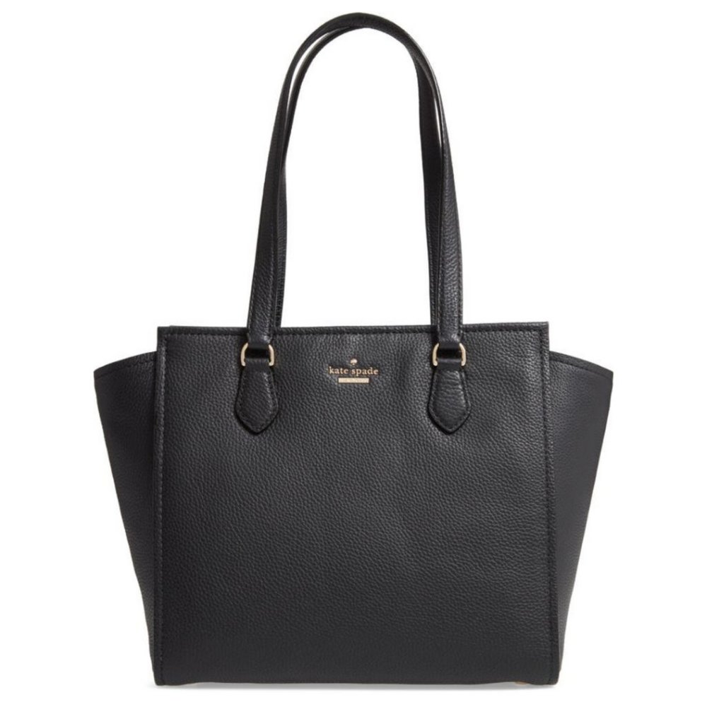 kate spade new york jackson street - hayden leather satchel in Black